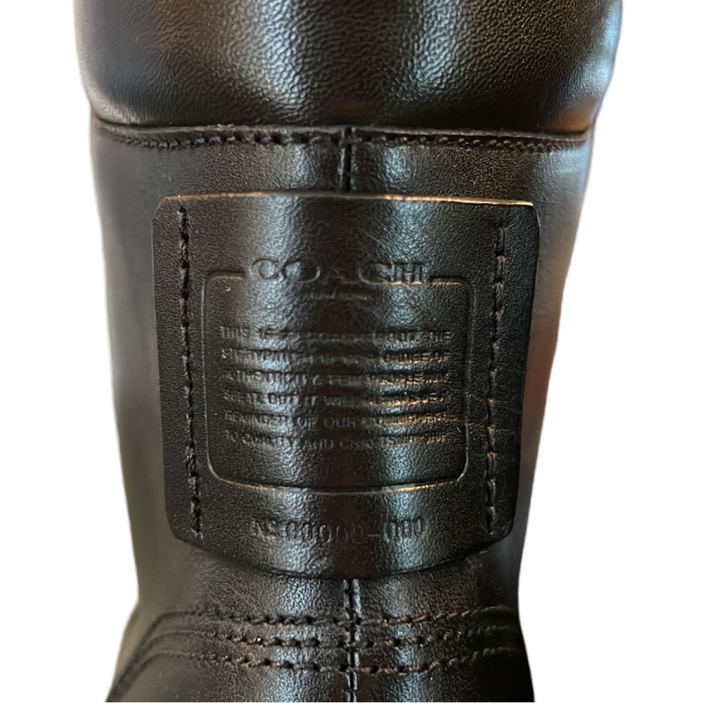 Coach Lorimer Black Leather Bootie Classic Military Combat Boot Size 8 New - Picture 11 of 13